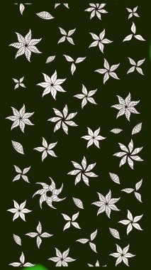 Raster illüstrasyonundaki çiçek desenli çizim. Suluboya tarzında gri renkte çiçekler.