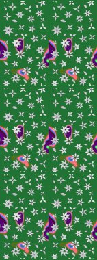 Tony 'nin kumaş kalıbını çiz. Modaya uygun kumaş deseni. Küçük çiçekteki sevimli çiçek deseni. Raster illüstrasyonu.