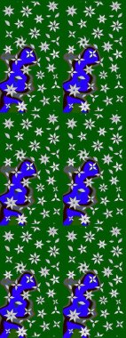 Renkli Bahar Teması eskiz kalıbı. Düz Çiçek Elementleri Tasarımı. Raster illüstrasyonu. Yeşil renkli çiçekler. Çiçekli çiçek deseni, suluboya..