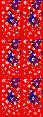 Kabile sanatı boho baskısı, klasik çiçek arkaplanı. Arkaplan dokusu, duvar kağıdı, kırmızı renkli çiçek teması. Soyut etnik raster çizim kalıbı.