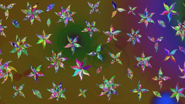 Küçük çiçekli basit bir çiçek çizimi. Yeşil renkte şirin çiçekler. Raster illüstrasyonu. Moda baskısı, albüm, ambalaj kağıdı, duvar kağıdı için zarif dekoratif süslemeler..