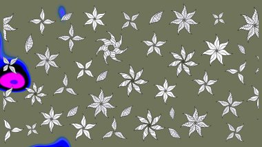 Tekstil veya kitap kapakları, imalat, duvar kağıtları, baskı, hediye paketi ve yapıştırma kitabı için çiçek eskizi geçmişi. Küçük çaplı çiçeklerdeki basit şirin desenler. Raster illüstrasyonu.