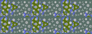 Küçük çiçekteki sevimli çiçek deseni. Raster illüstrasyonu. Çizim.