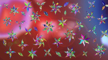 El çizimi çiçekli soyut çizim kalıbı. Kahverengi renkli çiçekler. Raster illüstrasyonu.