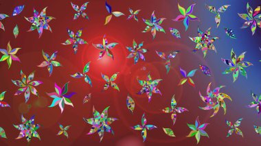 Suluboya, elle çizilmiş. Raster illüstrasyonu. Kahverengi yapraklı yabani çiçekler. Taslak arkaplan deseni.