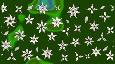 Sevimli çiçek raster deseni. Sketch Colour Spring Theme eskiz kalıbı. Düz Çiçek Elementleri Tasarımı. Yeşil renkte çiçekler.