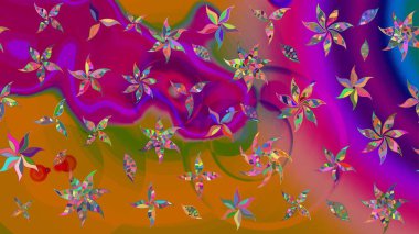 Küçük bir çiçekte eskiz deseni. Güzel kumaş deseni. Hoş bir çiçek geçmişi var. Raster illüstrasyonu.