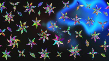 Raster illüstrasyonu. Modaya uygun kumaş deseni. Küçük çiçekteki sevimli çiçek deseni. Tony 'nin kumaş desenini çiz.