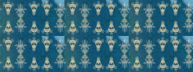 Suluboya çiçekli çiçek deseni. Raster illüstrasyonu. Mavi, nötr ve gri renklerde güzel tekstil.