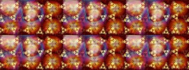 Kar tanelerinin soyut arkaplanlı Noel şablonu. Raster illüstrasyonu. Kahverengi, kırmızı ve bej renkler. Noel ve Yeni Yıl moda baskıları için tatil tasarımı.