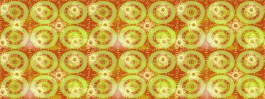 Noel için tatil tasarımı, yeni yıl moda baskıları. Sarı, turuncu ve nötr kar taneleri. Güzel tasarım. Kar tanelerinin soyut arkaplanlı Noel arkaplanı. Raster illüstrasyonu.