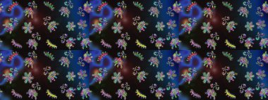 Renkli elementlerle Raster ilginç desen