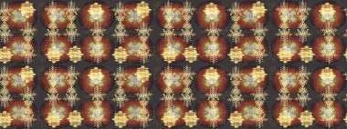 Yeni yıl kar tanesi. Kahverengi, gri ve sarı renklerde şirin soyut kar tanesi raster tasarımı. Düz kar karalama ikonları, kar taneleri silueti Noel afişi için, kartlar.