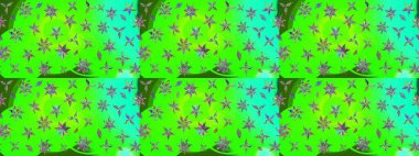 Yeşil çiçekli eskiz deseni, suluboya çiçek deseni, sevimli çiçek, duvar kağıdı, kart veya kumaş için fayanslı. Raster - stok.