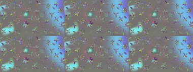 Raster deseni. Bahar çiçekleri dallı desen, gri renkler çiçekli siluet.