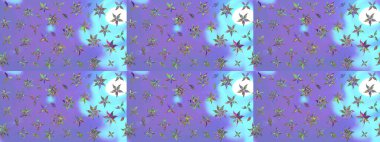 Raster illüstrasyonu. Mor renkli şirin tekstil. Çiçek arkaplan. Çiçek duvar kâğıdı. Renkli çizim deseni.