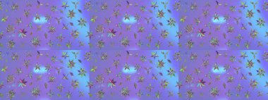 Bahar çiçekleriyle güzel bir çiçek deseni çizmişsin. Güzel kumaş deseni. Raster illüstrasyonu.