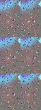 Suluboya tarzında gri renkli çiçekler. Raster illüstrasyonunda çiçek deseni çizimi.