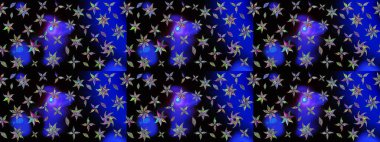 Siyah renkli çiçekler. Hediye ambalaj kağıdı, tebrik kartları, posterler ve pankart tasarımı. Raster düz çiçek çizim deseni.