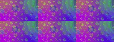 Raster çiçek desenleri çiziyor. Vadinin çiçekleri menekşe renklerinde.