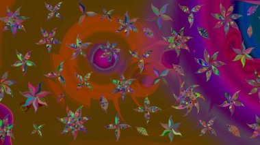 Renkli Bahar Teması eskiz kalıbı. Düz Çiçek Elementleri Tasarımı. Şirin çiçek elementleri. Raster illüstrasyonu. Çizim deseni Modaya uygun kumaş deseni.