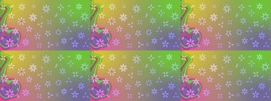 Çiçek duvar kağıdı. Çizim kalıbı. Hint süsü. Renkli süs kenarı. Tarafsız renklerde. Raster illüstrasyonu.