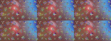 Moda baskıları için zarif bir şablon. Robot resim. Küçük çiçekte güzel bir desen. Motley illüstrasyonu. Çiçekli yaz çiçekleri. Küçük renkli çiçekler..