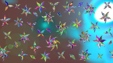 Raster çiçek desenleri çiziyor. Vadinin çiçekleri kahverengi renklerde.