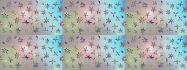 Tony 'nin kumaş kalıbını çiz. Modaya uygun kumaş deseni. Küçük çiçekteki sevimli çiçek deseni. Raster illüstrasyonu.