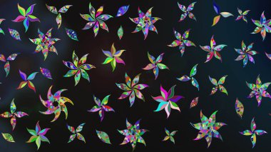 Renkli Bahar Teması eskiz kalıbı. Gri renkli çiçekler. Düz Çiçek Elementleri Tasarım Raster illüstrasyonu. Çiçek eskiz kalıbı geçmişi.