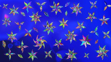 Raster Şirin kumaş deseni. Eskiz klasiği. Renkli Bahar Teması eskiz kalıbı. Düz Çiçek Elementleri Tasarımı.