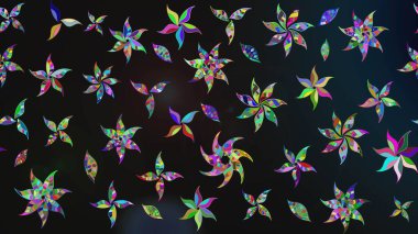 Raster illüstrasyonu. Güzel kumaş deseni. Gri renklerde. Raster illüstrasyonunda çiçek deseni çizimi.