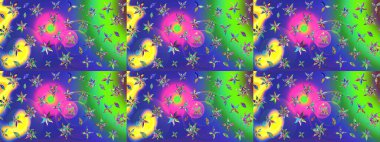 Hediye ambalaj kağıdı, tebrik kartları, posterler ve pankart tasarımı. Raster düz çiçek çizim deseni. Mavi renkte çiçekler.