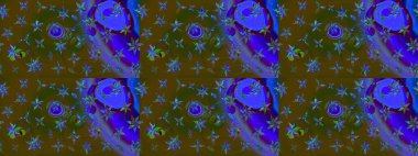 Kahverengi renkli çiçekler. Raster düz çiçek çizim deseni. Tasarım hediye paketi, tebrik kartları, posterler ve afiş tasarımı.