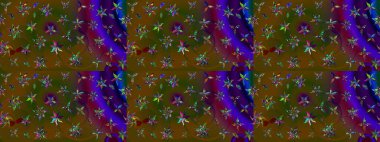 Düz Çiçek Elementleri Tasarımı. Raster Şirin kumaş deseni. Eskiz klasiği. Renkli Bahar Teması çizim şablonu.