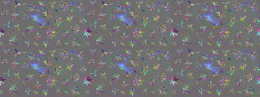 Gri renklerde. Raster illüstrasyonu. Güzel kumaş deseni. Raster illüstrasyonunda çiçek deseni çizimi.