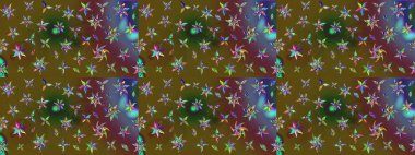 Hediye ambalaj kağıdı, tebrik kartları, posterler ve pankart tasarımı. Raster düz çiçek çizim deseni. Yeşil renkte çiçekler.