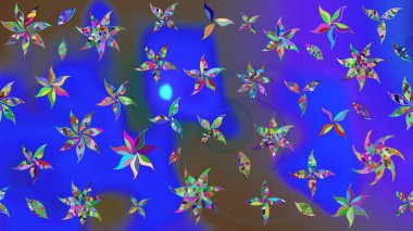 Raster çiçekli arka plan. Güzel kumaş deseni. Yazdır. Güzel eskiz şekli. Düz Çiçek Elementleri Tasarımı. Renkli Yaz Teması çizim şablonu.