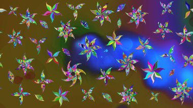 Küçük çiçekte güzel bir desen. Çiçekli bahar çiçekleri. Motley illüstrasyonu. Küçük renkli çiçekler. Moda baskıları için zarif bir şablon.