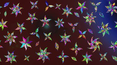 Kahverengi renkli çiçekler. Kumaş desenli papatya çiçekleri ayrıntıları.