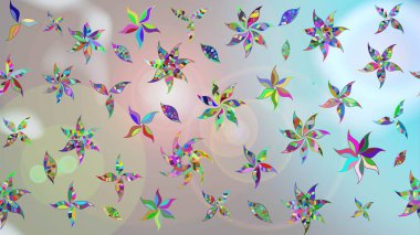 Raster illüstrasyonu. Çiçek deseni. Şatafatlı bahar bahçesi dokusu. Tarafsız renklerde çiçek eskizi. Tarafsız renklerde çiçekler.