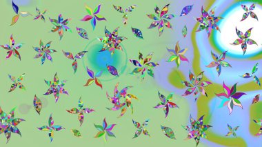 Kumaş, tekstil, duvar kağıdı baskısı için. Eski usul. Raster. Tomurcukları çiçek olan sevimli bir çiçek deseni. Raster illüstrasyonu. Taslak arkaplan.