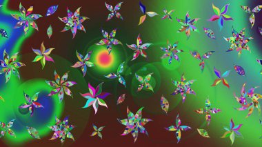 Bahar çiçekleriyle güzel bir çiçek deseni çizmişsin. Raster illüstrasyonu. Güzel kumaş deseni.