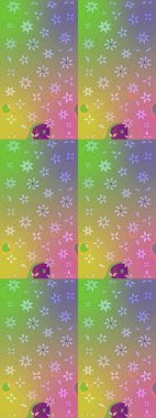 Sevimli çiçek raster deseni. Tarafsız renklerde çiçekler. Sketch Colour Spring Theme eskiz kalıbı. Düz Çiçek Elementleri Tasarımı.