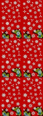 Çiçek desenli çizim. Raster illüstrasyonu. Asya tekstil tarzında. Kırmızı renkte çiçekler. Raster illüstrasyonu.