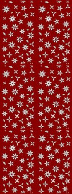 Klasik çiçek tasarımı elementleri. Kırmızı kıvırcık çiçekler kırmızı renklerde şekillenir. Raster illüstrasyonu.