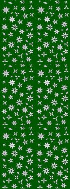 Raster Illustrasyon 'daki Çiçek Deseni' nin son moda çizimi. Yeşil renkli çiçekler. Renkli Yaz Temalı eskiz kalıbı. Düz Çiçek Elementleri Tasarımı.