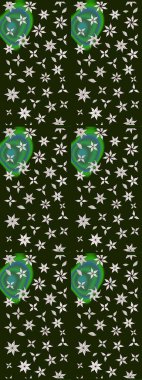 Şirin çiçekler. Çizgi çizimi kalıbı. Raster Moda kumaş deseni.