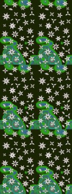 3D çiçekler, eskiz. Raster illüstrasyonu. Gri renklerde.