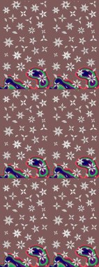 Çizim çiçek deseni duvar kâğıdı olarak kullanılabilir. Kahverengi renkli çiçekler. Raster illüstrasyonu.